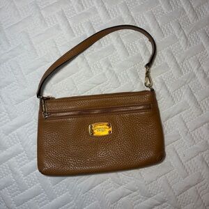 Michael Kors | Pebbled Leather Brown Wristlet *Some Wear*